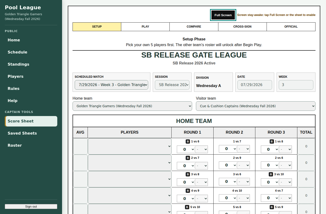 Current ScoreSheet setup reference screenshot